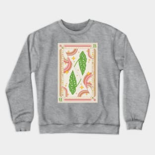 Begonia Maculata Polka Dot Plant Illustration with Playing Card Design for Plant Mom Plant Daddy Crewneck Sweatshirt